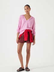 Hush Pink Fine Knit Hoodie - Image 2 of 6