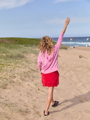 Hush Pink Fine Knit Hoodie - Image 5 of 6