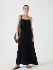 Hush Black Carmen Cotton Gauze Midi 100% Cotton Dress - Image 1 of 6