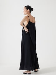 Hush Black Carmen Cotton Gauze Midi 100% Cotton Dress - Image 5 of 6