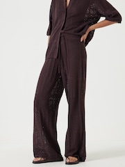 Marrón - Hush Patchwork Stitch Knitted Trousers - Imagen 3 de 6
