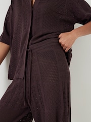 Marrón - Hush Patchwork Stitch Knitted Trousers - Imagen 5 de 6