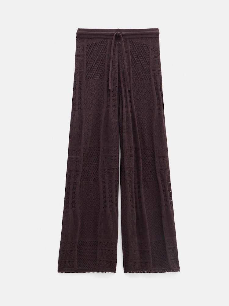 Marrón - Hush Patchwork Stitch Knitted Trousers - Imagen 6 de 6