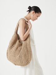 Hush Natural Raffia Oversized Tote Bag - Image 3 of 7