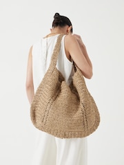 Hush Natural Raffia Oversized Tote Bag - Image 4 of 7