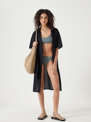 Hush Black Seersucker Tie Front 100% Cotton Dress - Image 1 of 5