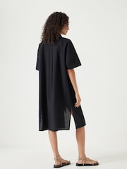 Hush Black Seersucker Tie Front 100% Cotton Dress - Image 3 of 5