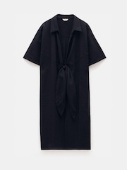 Hush Black Seersucker Tie Front 100% Cotton Dress - Image 5 of 5