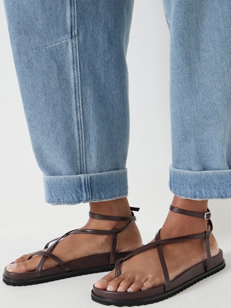 Коричневый - Hush Thea Strappy Leather Sandals - Image 1 of 7