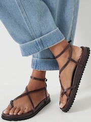 Коричневый - Hush Thea Strappy Leather Sandals - Image 2 of 7
