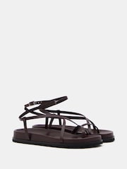 Коричневый - Hush Thea Strappy Leather Sandals - Image 4 of 7