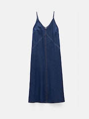Hush Blue Denim Maxi 100% Cotton Slip Dress - Image 5 of 5