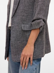 VERO MODA Grey Textured Ruched Sleeve Jacket - Image 4 of 5