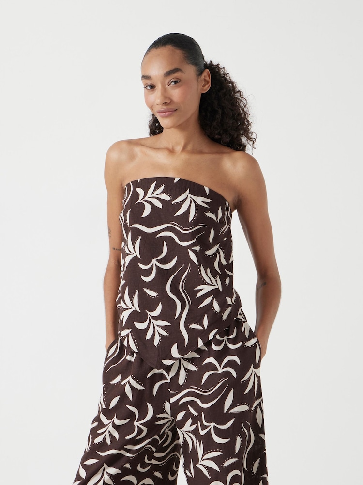 Hush Printed Linen Blend Bandeau Top - Imagen 2 de 6 Hush Printed Linen Blend Bandeau Top - Imagen 2 de 6