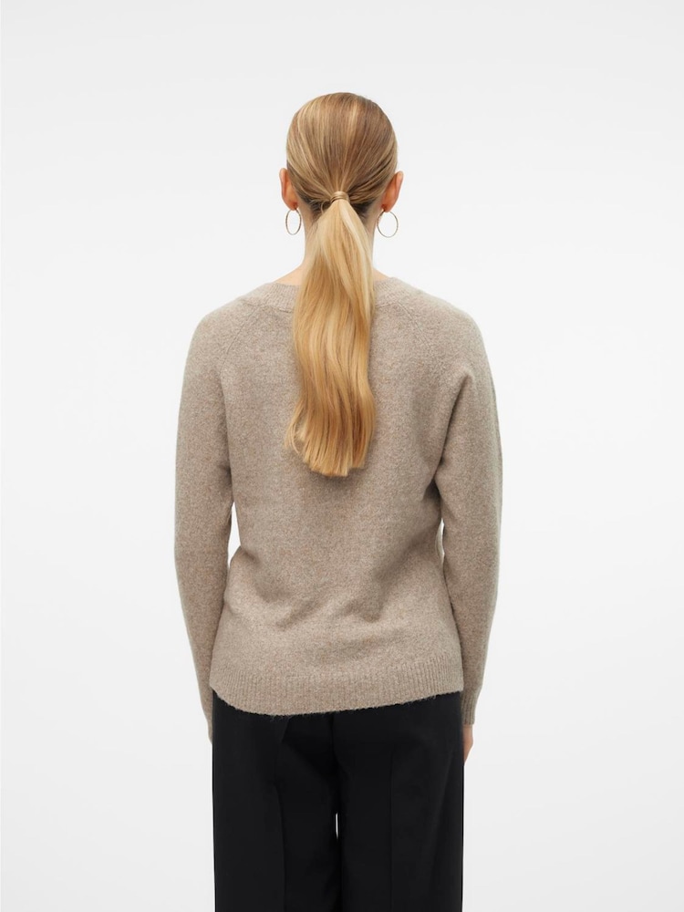 VERO MODA Natural Round Neck Knitted Jumper - Image 2 of 5