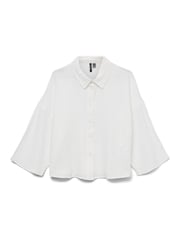 VERO MODA White Textured Cropped 100% Cotton Shirt - Image 4 of 4