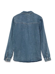 VERO MODA Blue Long Sleeve Denim Shirt - Image 6 of 6
