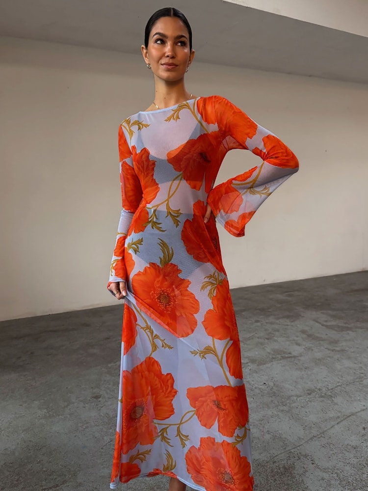 Never Fully Dressed Blue Blue Poppy Aria Mesh Dress - Image 1 of 5