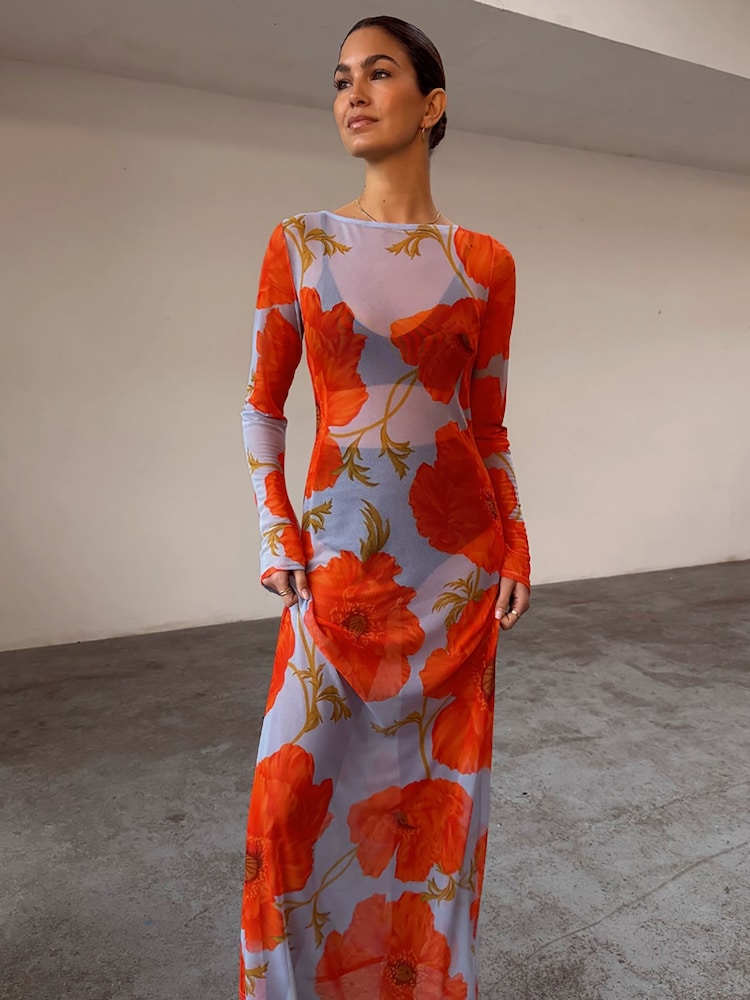 Never Fully Dressed Blue Blue Poppy Aria Mesh Dress - Image 2 of 5