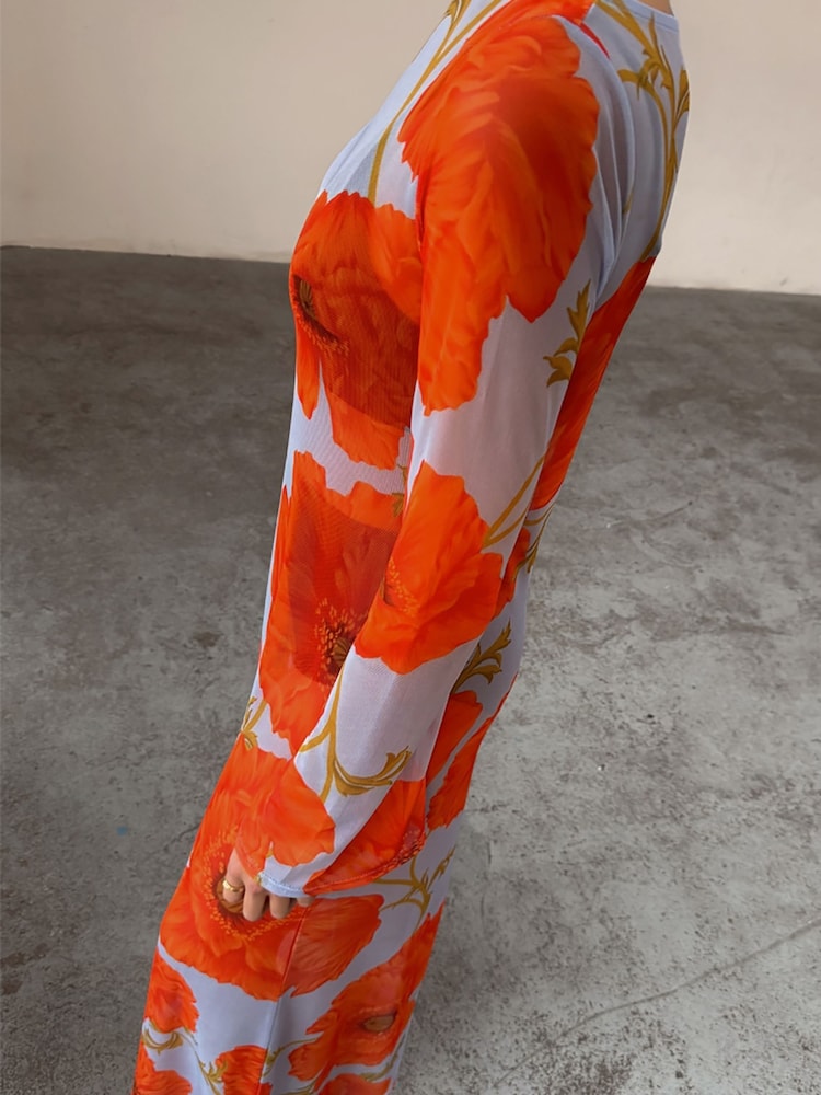 Buy Never Fully Dressed Orange Poppy Aria Mesh Dress from Next Ireland