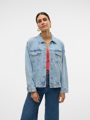 VERO MODA Blue Oversize Long Sleeve Denim Jacket - Image 3 of 6