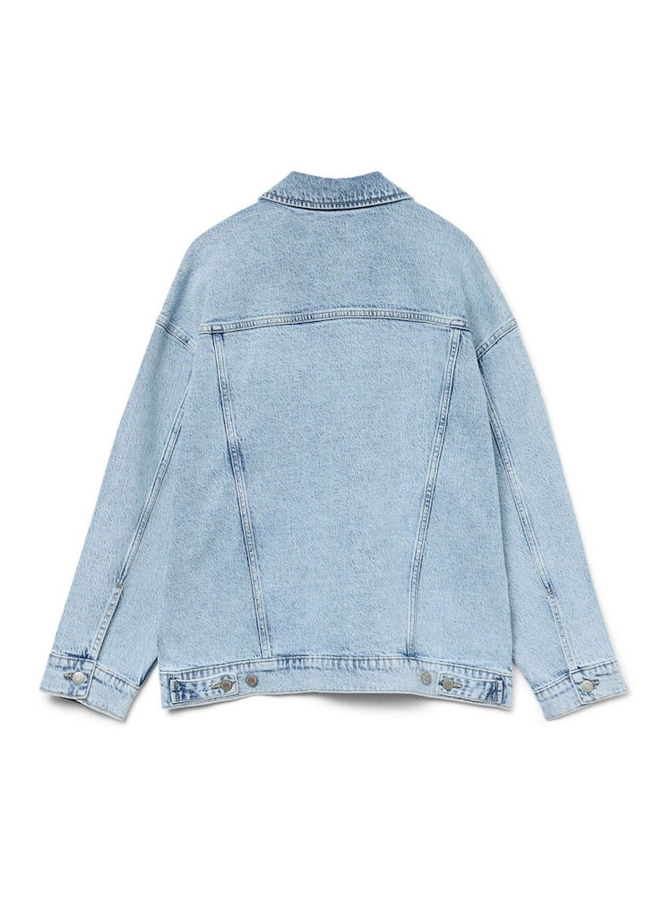 VERO MODA Blue Oversize Long Sleeve Denim Jacket - Image 6 of 6 VERO MODA Blue Oversize Long Sleeve Denim Jacket - Image 6 of 6