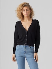 VERO MODA Black Lightweight V-Neck Cardigan - Image 3 of 4
