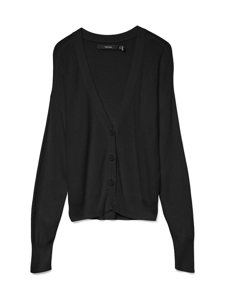 VERO MODA Black Lightweight V-Neck Cardigan - Image 4 of 4