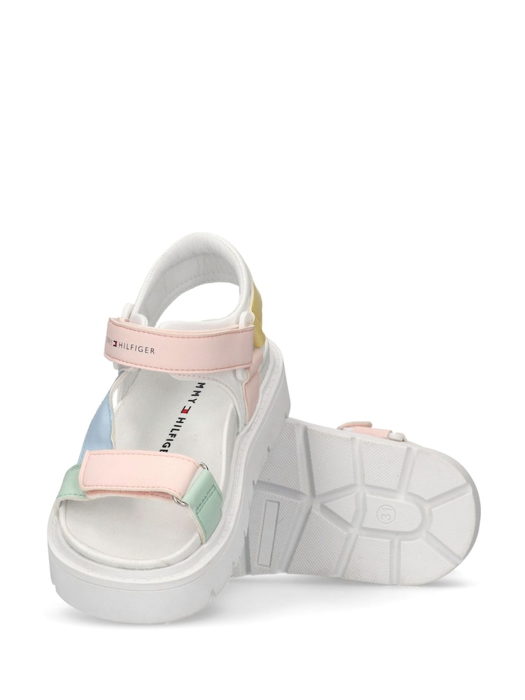 Tommy Hilfiger White Multicolour Strap Sandals - Image 4 of 4