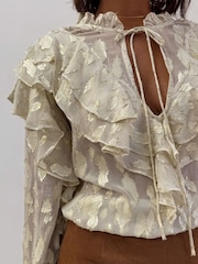 Never Fully Dressed Cream Jacquard Riley Blouse - Image 2 of 7