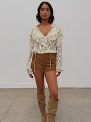 Never Fully Dressed Cream Jacquard Riley Blouse - Image 3 of 7