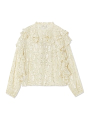 Never Fully Dressed Cream Jacquard Riley Blouse - Image 6 of 7