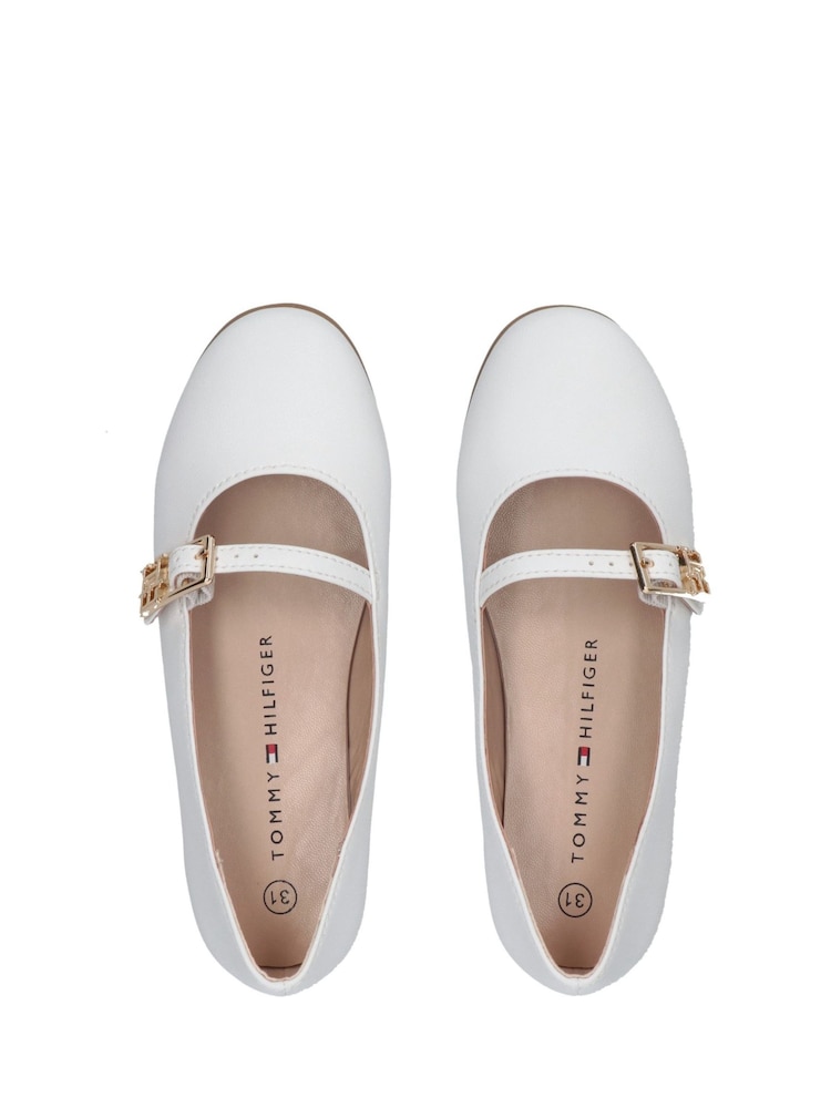 Tommy Hilfiger White Mary Jane Ballerinas - Image 3 of 4