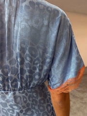 Never Fully Dressed Blue Jacquard Mini Thea Dress - Image 5 of 8