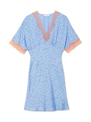 Never Fully Dressed Blue Jacquard Mini Thea Dress - Image 7 of 8