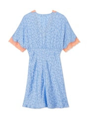 Never Fully Dressed Blue Jacquard Mini Thea Dress - Image 8 of 8