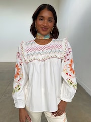 Never Fully Dressed White Enchanted Maisie 100% Cotton Top - Image 1 of 7