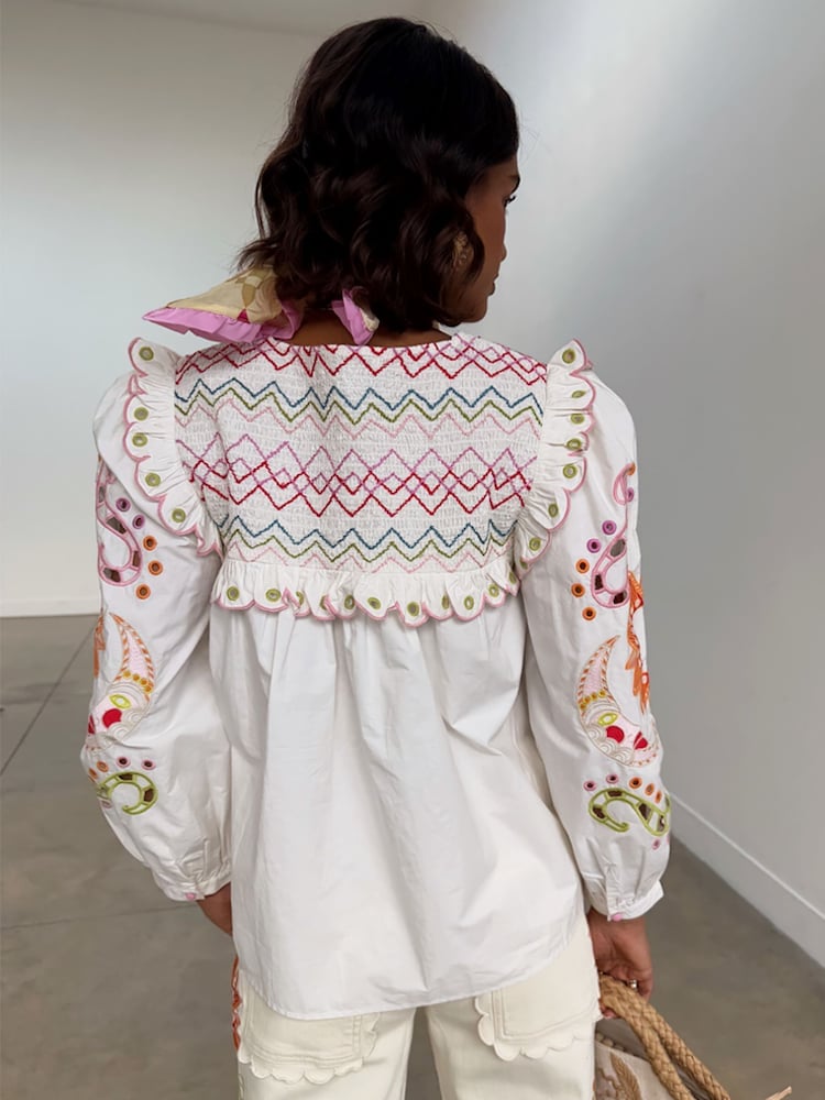 Never Fully Dressed White Enchanted Maisie 100% Cotton Top - Image 2 of 7