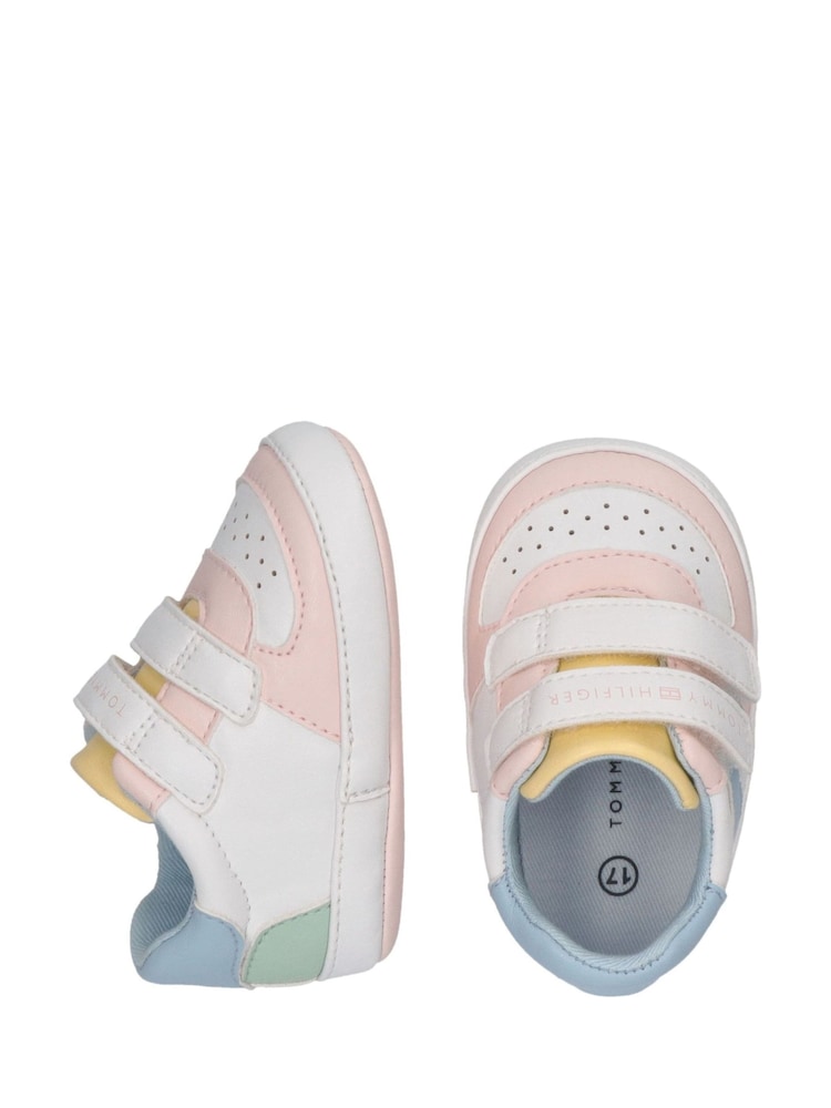 Tommy Hilfiger White Colour Blocked Flag Low Cut Velcro Trainers - Image 3 of 5