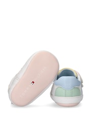 Tommy Hilfiger White Colour Blocked Flag Low Cut Velcro Trainers - Image 4 of 5