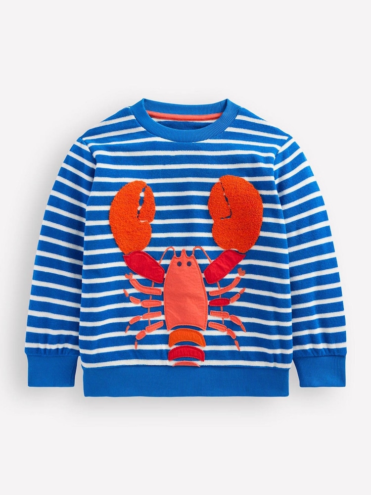 Boden Blue Lobster Fun Towelling Sweatshirt - Image 1 of 3