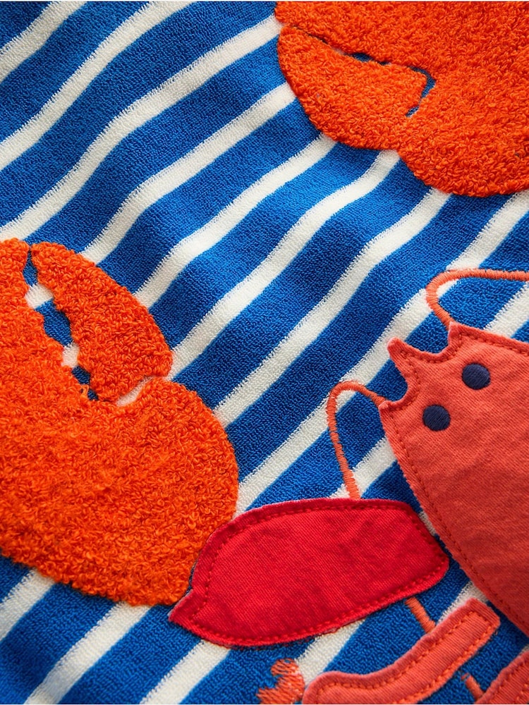 Boden Blue Lobster Fun Towelling Sweatshirt - Image 3 of 3