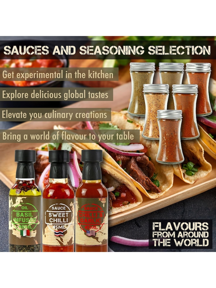 Kimm & Miller Set of 9 Around The World Seasoning Sauces Oils and Spices - Image 2 of 6