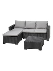 Keter Grey California 3 Seater Rattan Chaise Lounge Set - Image 5 of 5