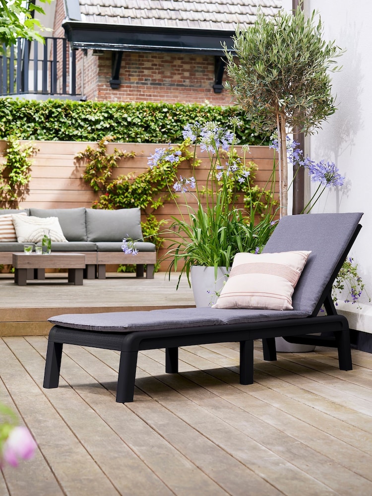 Keter Grey Mallorca Sun Lounger With Cushion - Image 1 of 6