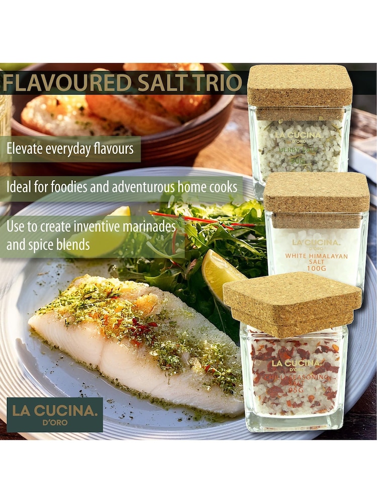 Kimm & Miller Luxury Flavoured Coarse Salt & Sea Salt Pots Trio - Image 2 of 6