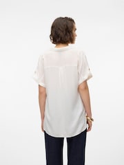 VERO MODA White Short Sleeve Button Through Open Neck Shirt - Image 2 of 5
