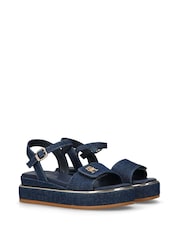 Tommy Hilfiger Blue Denim Platform Sandals - Image 1 of 4