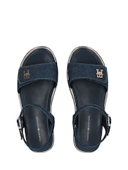 Tommy Hilfiger Blue Denim Platform Sandals - Image 3 of 4