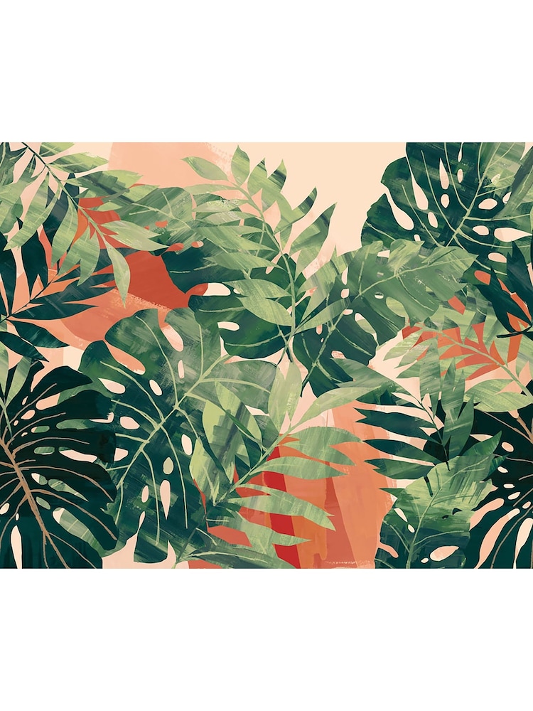 Ohpopsi Olive and Rust Textured Palm A4 Wallpaper Sample - Image 1 of 1